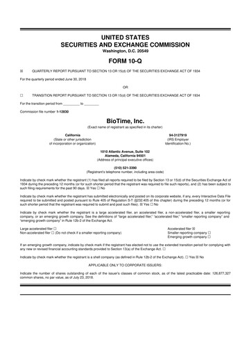 Thumbnail Lineage Cell Therapeutics
 10-Q Quarterly Report FY2018 