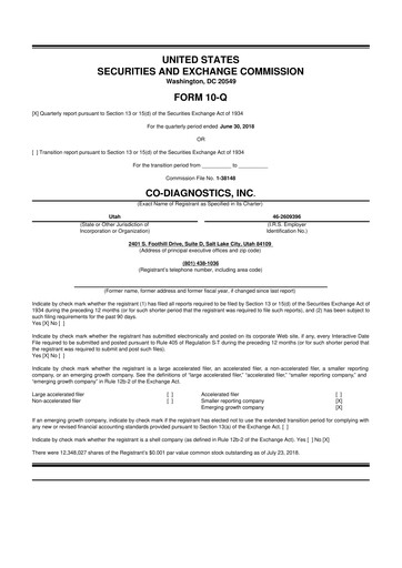 Thumbnail Co-Diagnostics
 10-Q Quarterly Report FY2018 