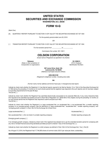 Miniature Imunon 10-Q Rapport trimestriel 2018 