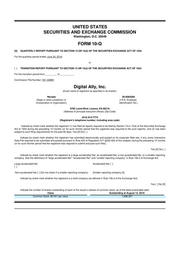 Thumbnail Digital Ally 10-Q Quarterly Report FY2018 