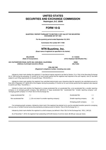 Thumbnail Eterna Therapeutics 10-Q Quarterly Report FY2018 