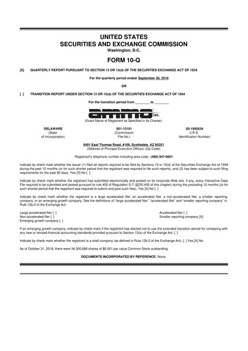 Thumbnail Outdoor Holding Company
 10-Q Quarterly Report FY 