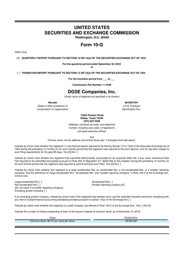 Vorschaubild Envela Corporation 10-Q Quartalsbericht 2018 