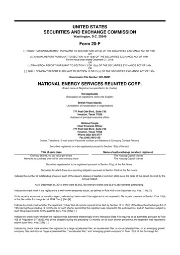 Thumbnail National Energy Services Reunited
 20-F Annual Report 2018