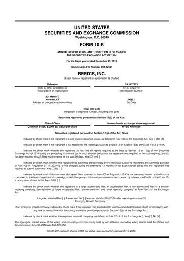 Thumbnail Reed's, Inc. 10-K Annual Report 2018