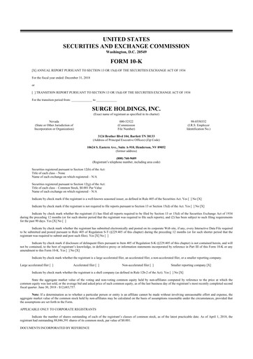 Thumbnail SurgePays 10-K Annual Report 2018