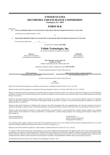 Thumbnail Vislink Technologies
 10-K Annual Report 2018