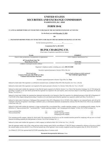 Thumbnail Blink Charging
 10-K Annual Report 2018