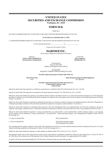 Thumbnail MariMed 10-K Annual Report 2018