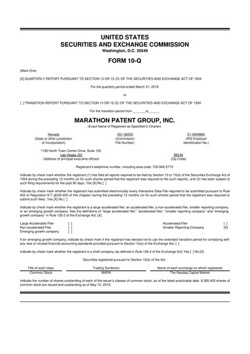 Vorschaubild MARA Holdings
 10-Q Quartalsbericht 2019 