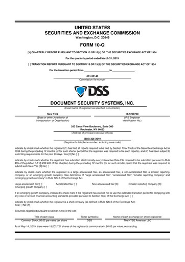 Thumbnail DSS, Inc. (Document Security Systems) 10-Q Quarterly Report FY2019 