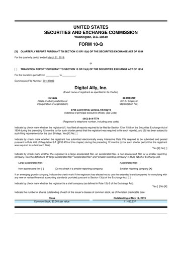 Thumbnail Digital Ally 10-Q Quarterly Report FY2019 