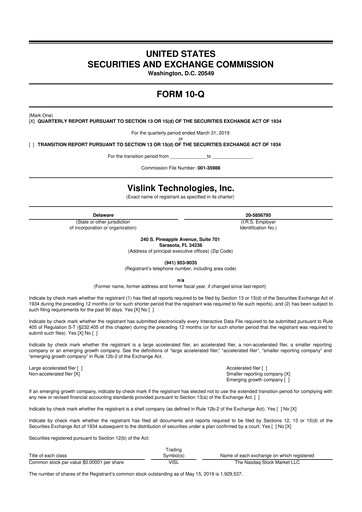 Thumbnail Vislink Technologies
 10-Q Quarterly Report FY2019 