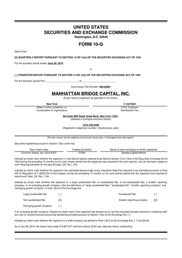 Vorschaubild Manhattan Bridge Capital
 10-Q Quartalsbericht 2019 