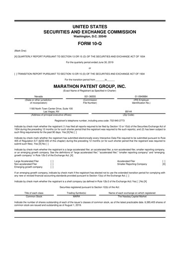 Vorschaubild MARA Holdings
 10-Q Quartalsbericht 2019 