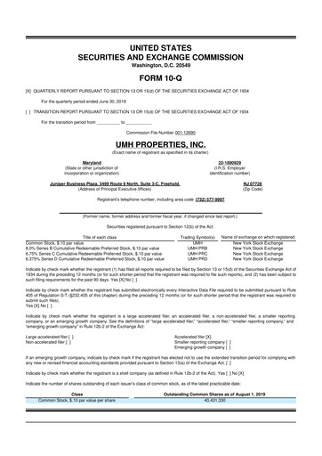 Thumbnail UMH Properties 10-Q Quarterly Report FY2019 