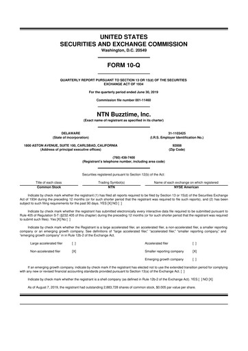 Thumbnail Eterna Therapeutics 10-Q Quarterly Report FY2019 