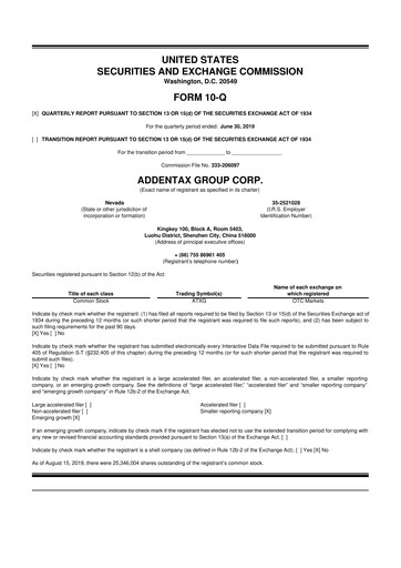 Vorschaubild Addentax Group 10-Q Quartalsbericht  