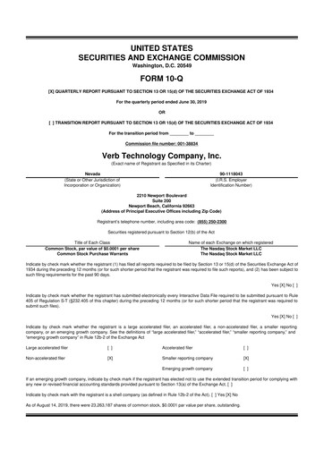Vorschaubild TON Strategy Co. 10-Q Quartalsbericht 2019 