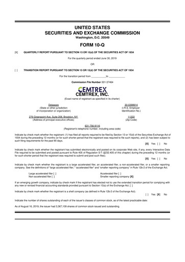Thumbnail Cemtrex 10-Q Quarterly Report FY2019 