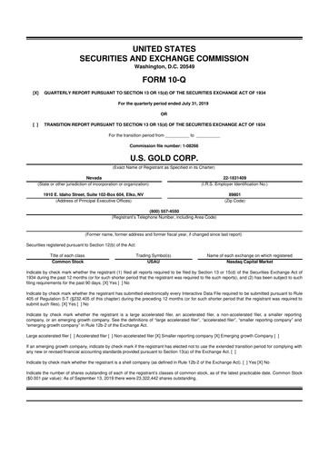 Thumbnail U.S. Gold Corp 10-Q Quarterly Report FY2020 