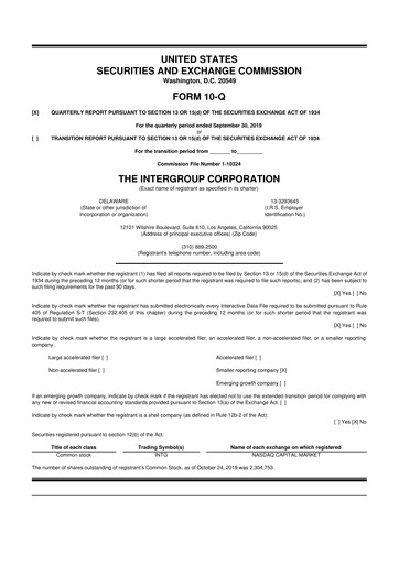 Thumbnail The InterGroup Corporation 10-Q Quarterly Report FY2020 