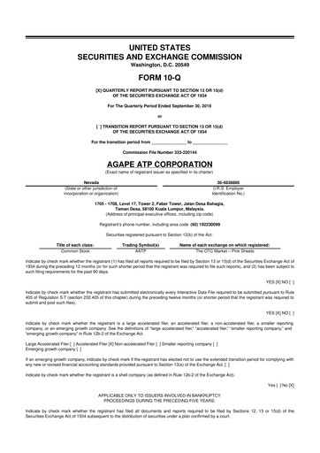 Miniature Agape ATP 10-Q Rapport trimestriel 2020 