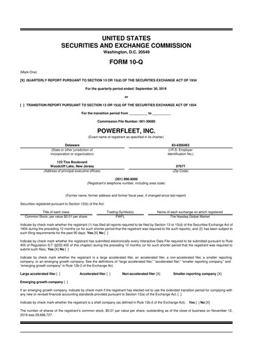 Thumbnail PowerFleet
 10-Q Quarterly Report FY2019 