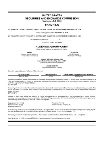 Vorschaubild Addentax Group 10-Q Quartalsbericht 2020 