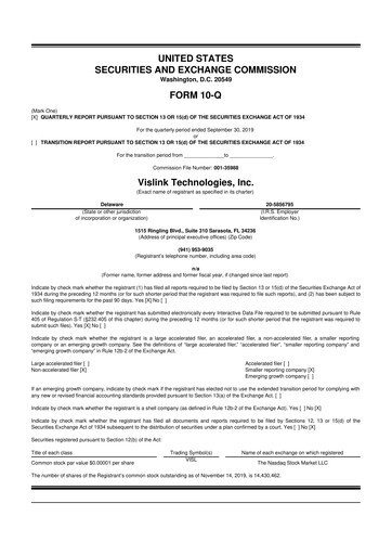 Thumbnail Vislink Technologies
 10-Q Quarterly Report FY2019 