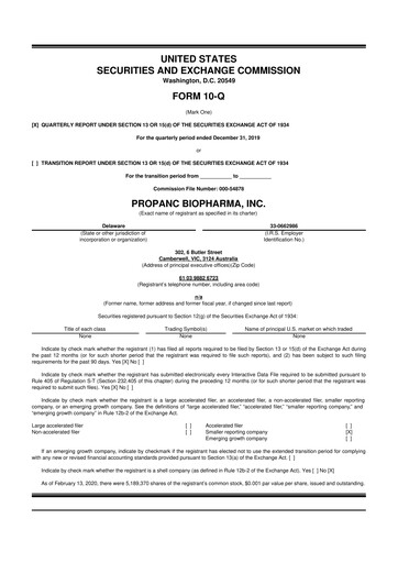 Thumbnail Propanc Biopharma 10-Q Quarterly Report FY2020 