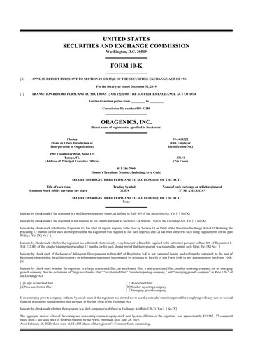 Thumbnail Oragenics 10-K Annual Report 2019