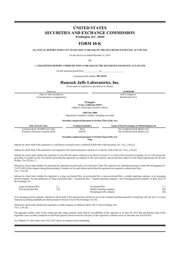 Miniature enVVeno Medical Corporation 10-K Rapport annuel 2019