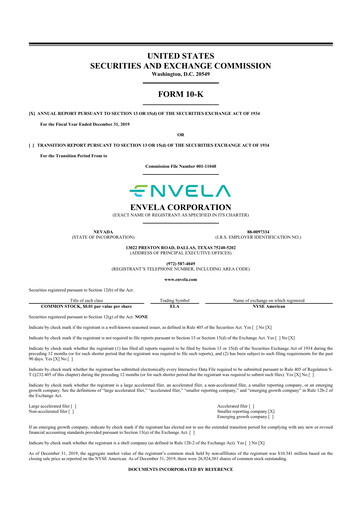 Miniature Envela Corporation 10-K Rapport annuel 2019