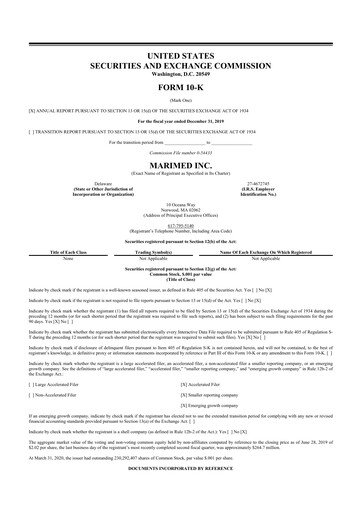 Thumbnail MariMed 10-K Annual Report 2019