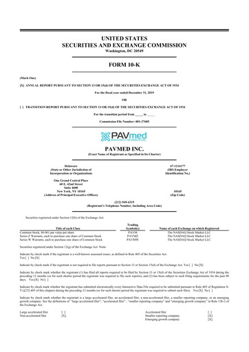 Thumbnail PAVmed
 10-K Annual Report 2019