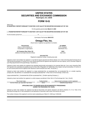 Thumbnail Omega Flex 10-Q Quarterly Report FY2020 