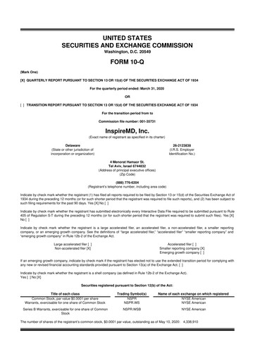 Thumbnail InspireMD 10-Q Quarterly Report FY2020 