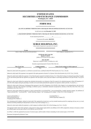 Thumbnail SurgePays 10-K Annual Report 2019