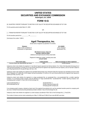 Miniature Serina Therapeutics 10-Q Rapport trimestriel 2020 