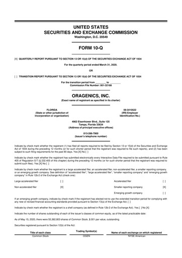Thumbnail Oragenics 10-Q Quarterly Report FY2020 