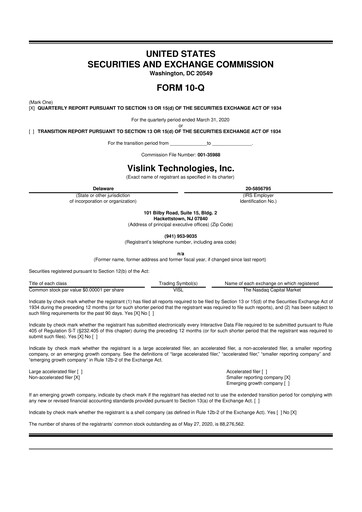 Thumbnail Vislink Technologies
 10-Q Quarterly Report FY2020 