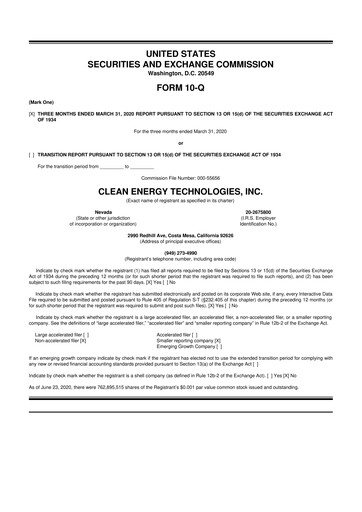 Miniature Clean Energy Technologies 10-Q Rapport trimestriel 2020 