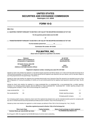 Thumbnail Pulmatrix 10-Q Quarterly Report FY2020 