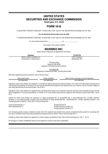 Thumbnail MariMed 10-Q Quarterly Report FY2020 