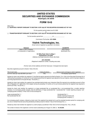 Thumbnail Vislink Technologies
 10-Q Quarterly Report FY2020 