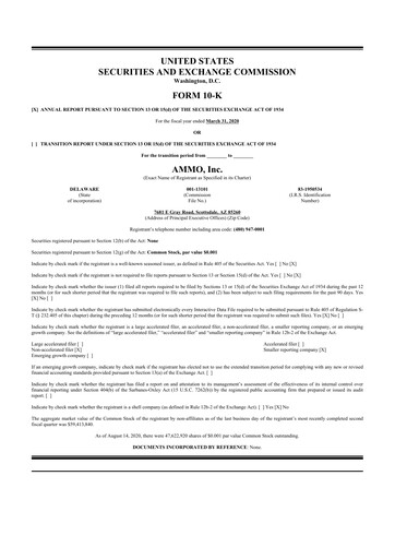 Miniature Outdoor Holding Company
 10-K Rapport annuel 2020