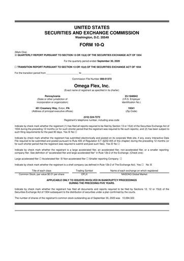 Thumbnail Omega Flex 10-Q Quarterly Report FY2020 