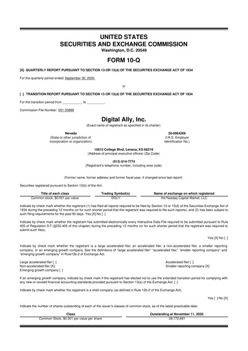 Thumbnail Digital Ally 10-Q Quarterly Report FY2020 