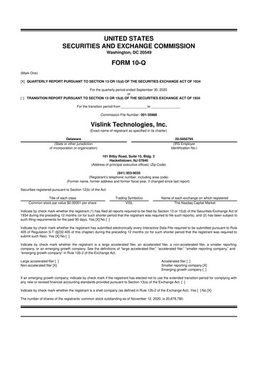 Thumbnail Vislink Technologies
 10-Q Quarterly Report FY2020 